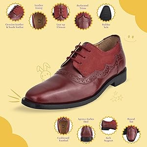 Amazon.com | LIBERTYZENO Boys Genuine Leather Kids Lace Up