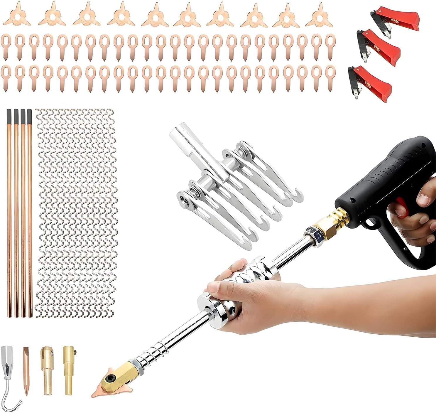 86pcs Car Dent Puller Kit - Professional Auto Body Repair Tools with Spot Welding Hammer & Accessories for Effective Dent Removal & Panel Restoion