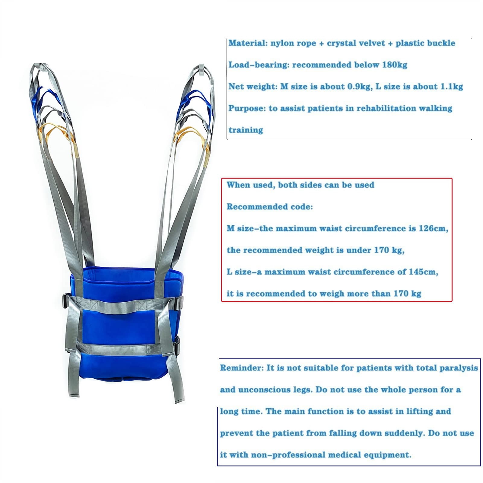 Ausili per la Posizione eretta, N Comfort Patient Lift Walking Sling con Supporto a Quattro Punti - Sollevatore per pazienti Attrezzature mediche per la Posizione eretta Ausili per la posizi
