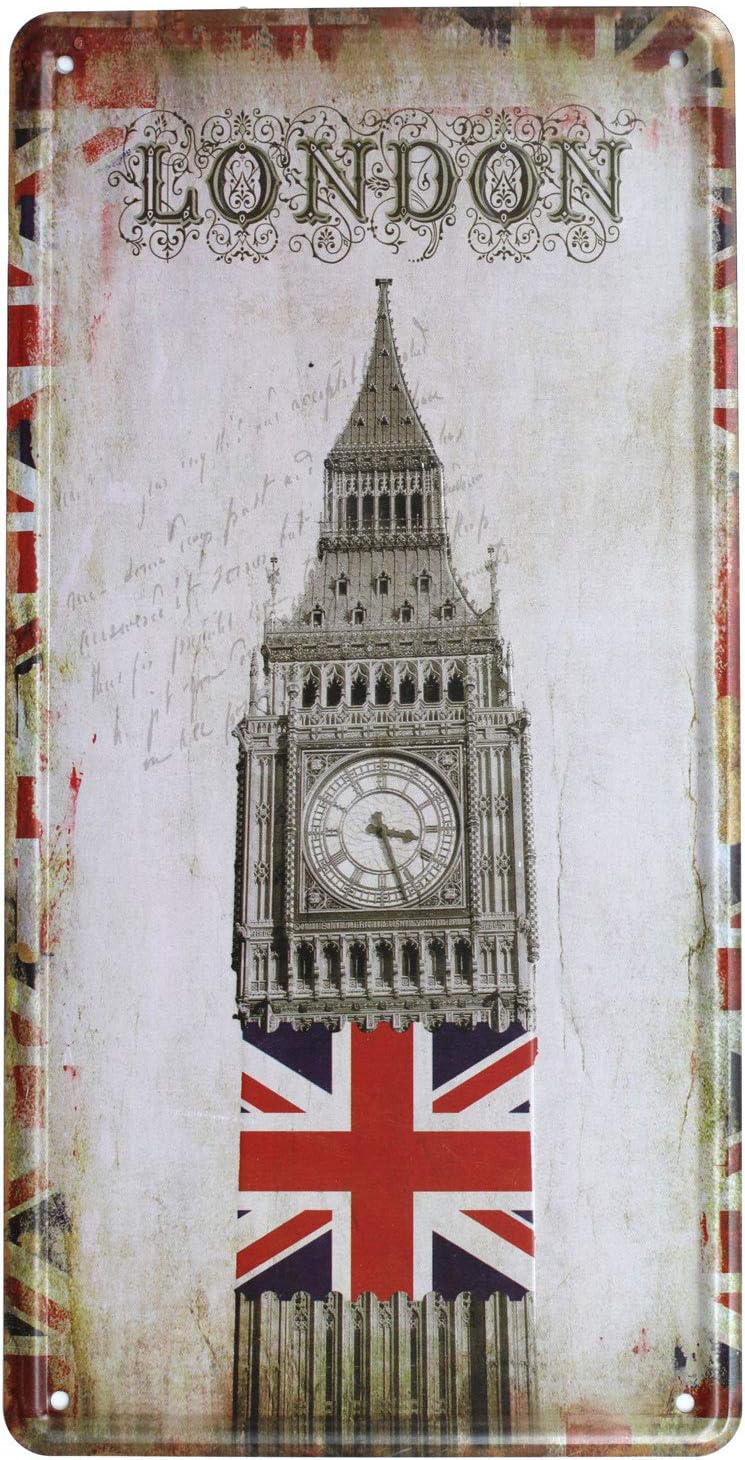 UOOPAI London Big Ben UK Retro Vintage Metal Tin Sign Art Plate Plaque Home Wall Decor