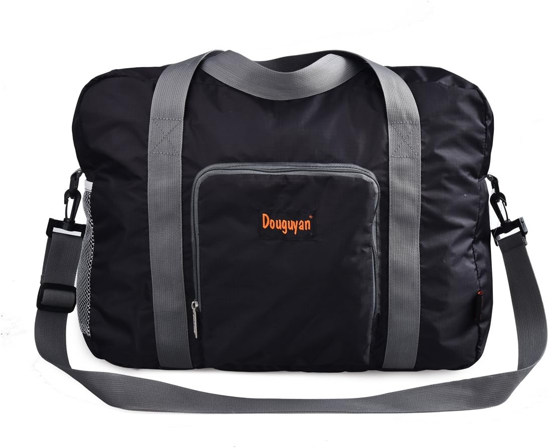Mens and Womens Packable Duffel Bag Foldable Travel Gear Bag Luggage Bag Black G00255