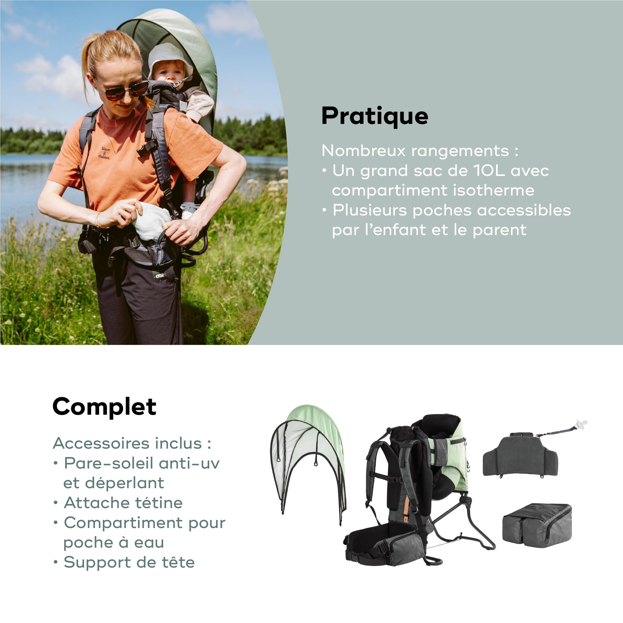 Babymoov Moov & Hike Marsupio da trekking verde
