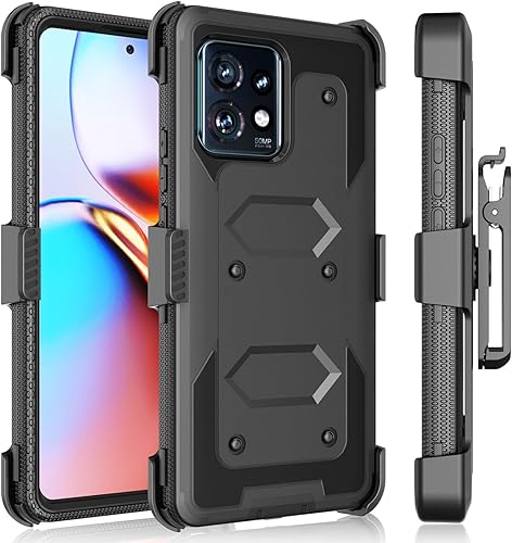 Tekcoo Funda para Motorola Edge+ 2023  Moto Edge Plus 5G UW 2023  Edge 40 Pro X40  XT2301 Tshell Absorción de golpes Clip de cinturón de bloqueo de