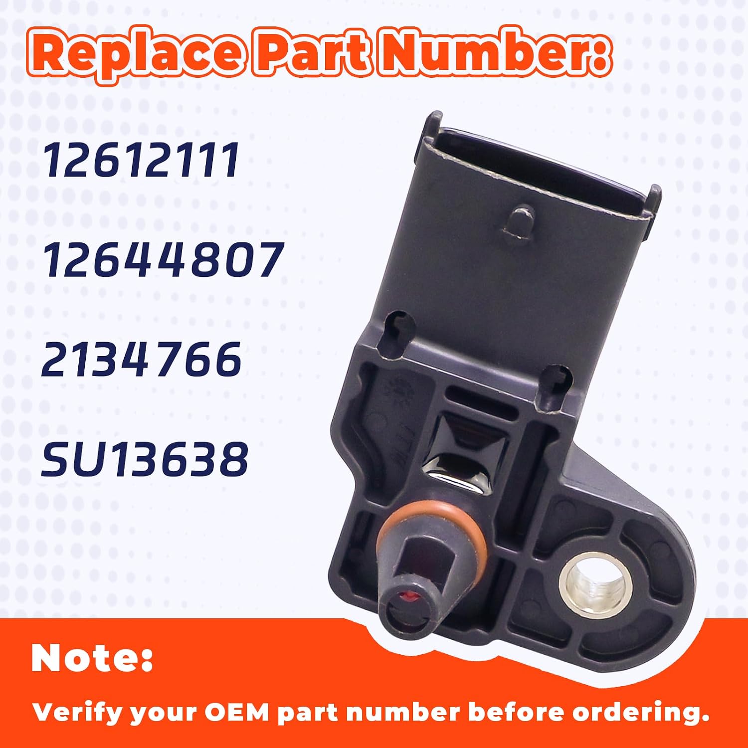 12644807 Manifold Absolute Pressure Sensor MAP-High Accuracy & Fast Response, Compatible with Buick Regal 2011-2017 Cadillac ATS/CT6/CTS 2013-2019 Camaro 2016-2020
