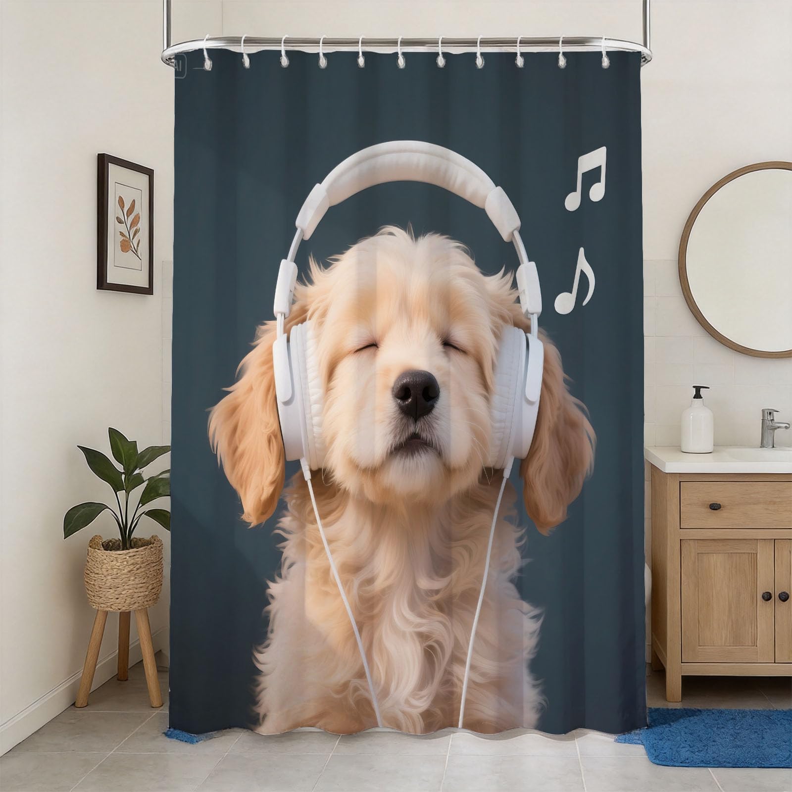 Rideau de douche chien mignon 200x200 pour égayer la baignoire des enfants
