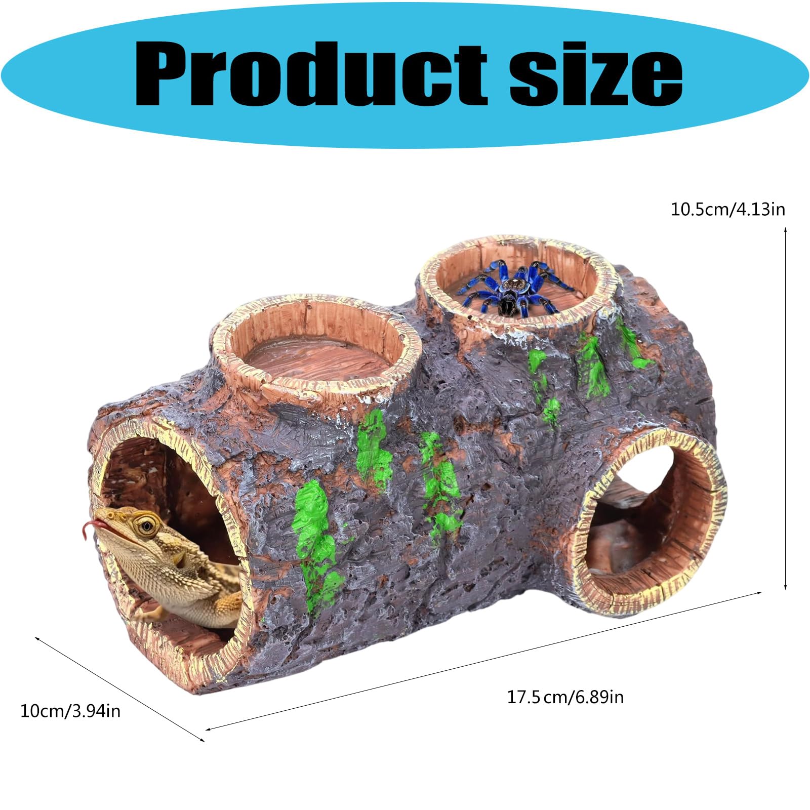 ordinarYone Hideaway Shelter Reptiles Cueva Waterer y comederos para terrarios y acuarios, mascotas reptiles escondite cueva