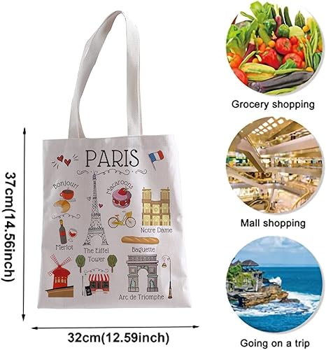 Miniatura 2 de Bolsa de compras París Regalos para amantes de París París Francia Regalos de viaje Bolsa de mano de vocación de