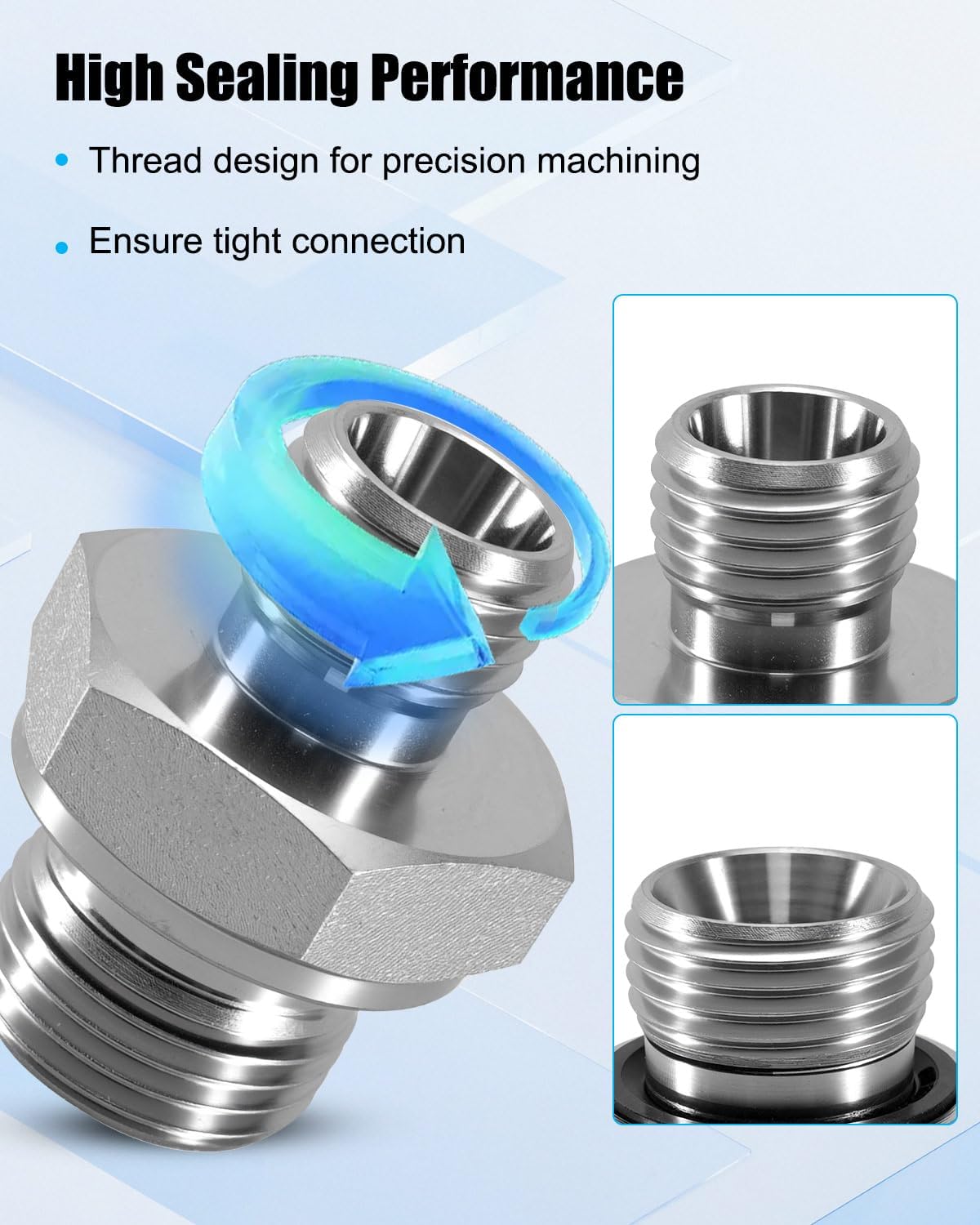 14H to 18ED Fitting Adapters Fit for Hard Steel Various Metric Thread External Cone British Pipe, 2Pcs