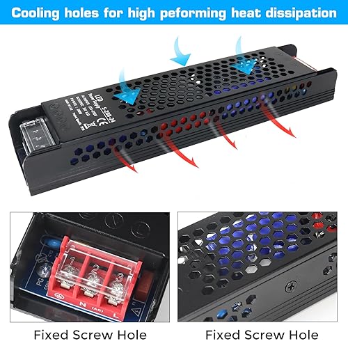 Miniatura 3 de Fuente de alimentación de 24 V, adaptador de fuente de alimentación de conmutación regulada universal de 8.5 A 200 W, transformador de CA de 110-250