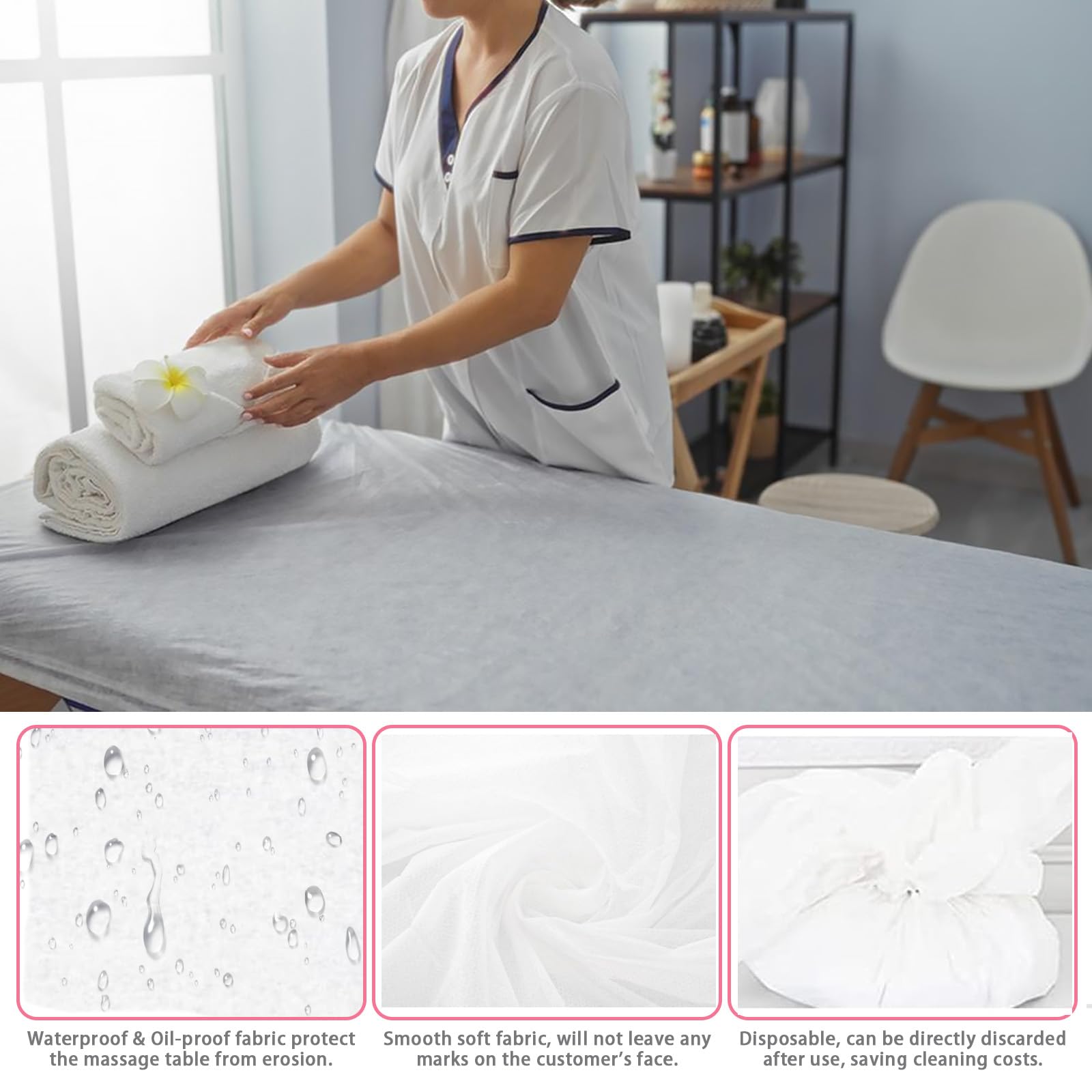 Einweg Spannlaken für Massageliegen 180 x 80 cm weiß
