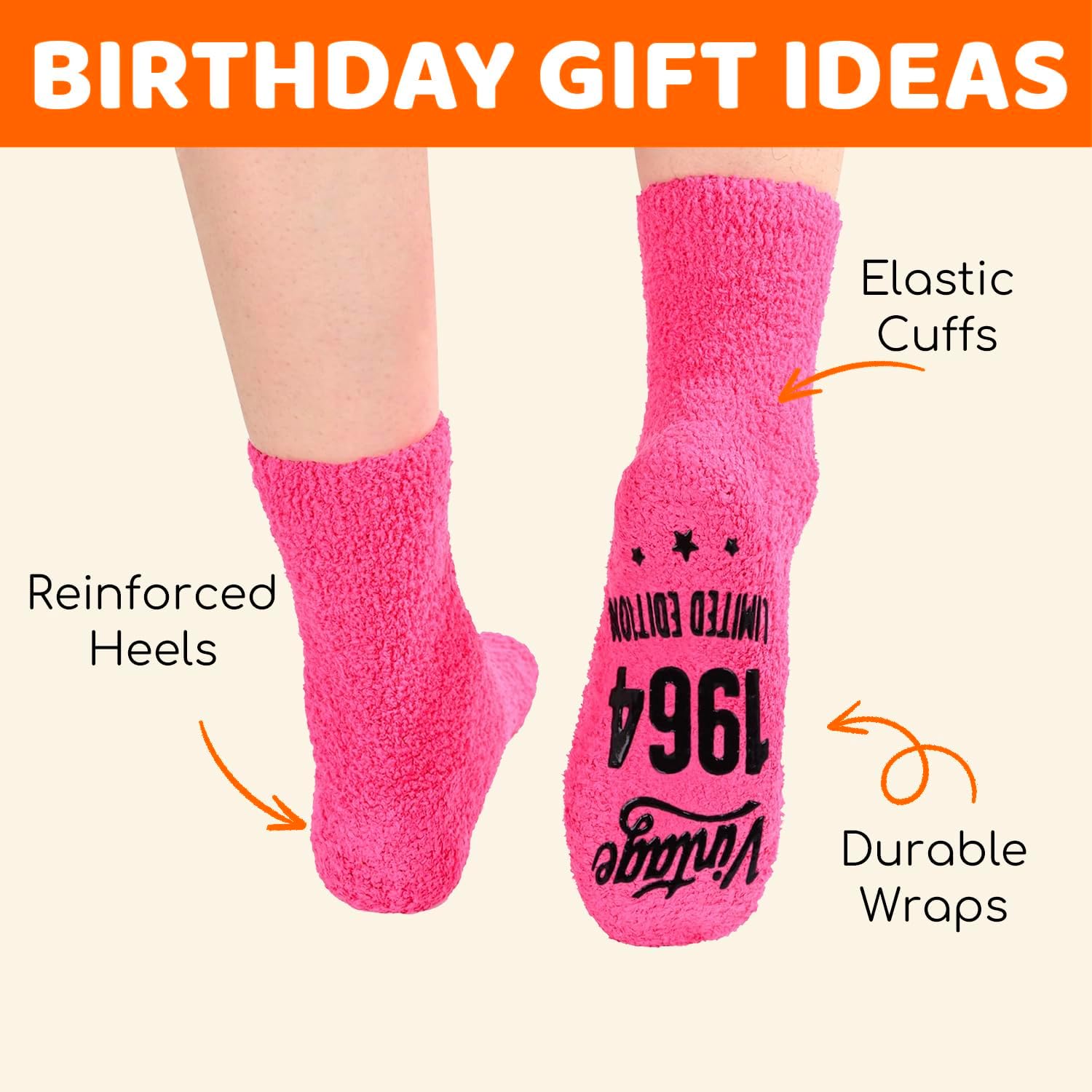 HAPPYPOP 1956 1961 Birthday Gifts - 61 62 63 64 65 66 67 68 69 70 Birthday Socks for Women - Image 5
