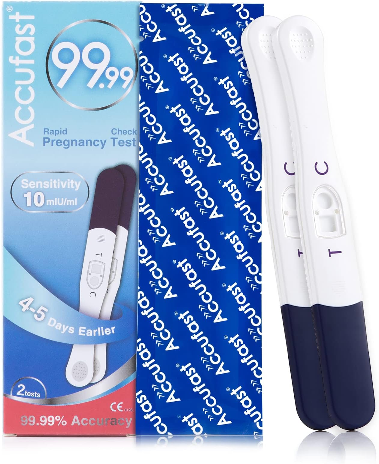 Pregnancy Test X2, 10 MIU/ml for Ultra Early Result 4 Days Before, Sensitive Urine Pregnancy hCG Test with 99.99% Accuracy for Home Testing, 2 Tests