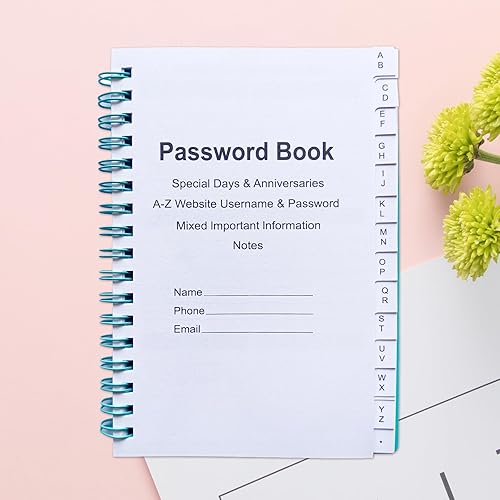 Miniatura 8 de Libro de contraseñas discreto con pestañas alfabéticas de la A a la Z, cuaderno de contraseñas para inicio de sesión de dirección de sitio web de
