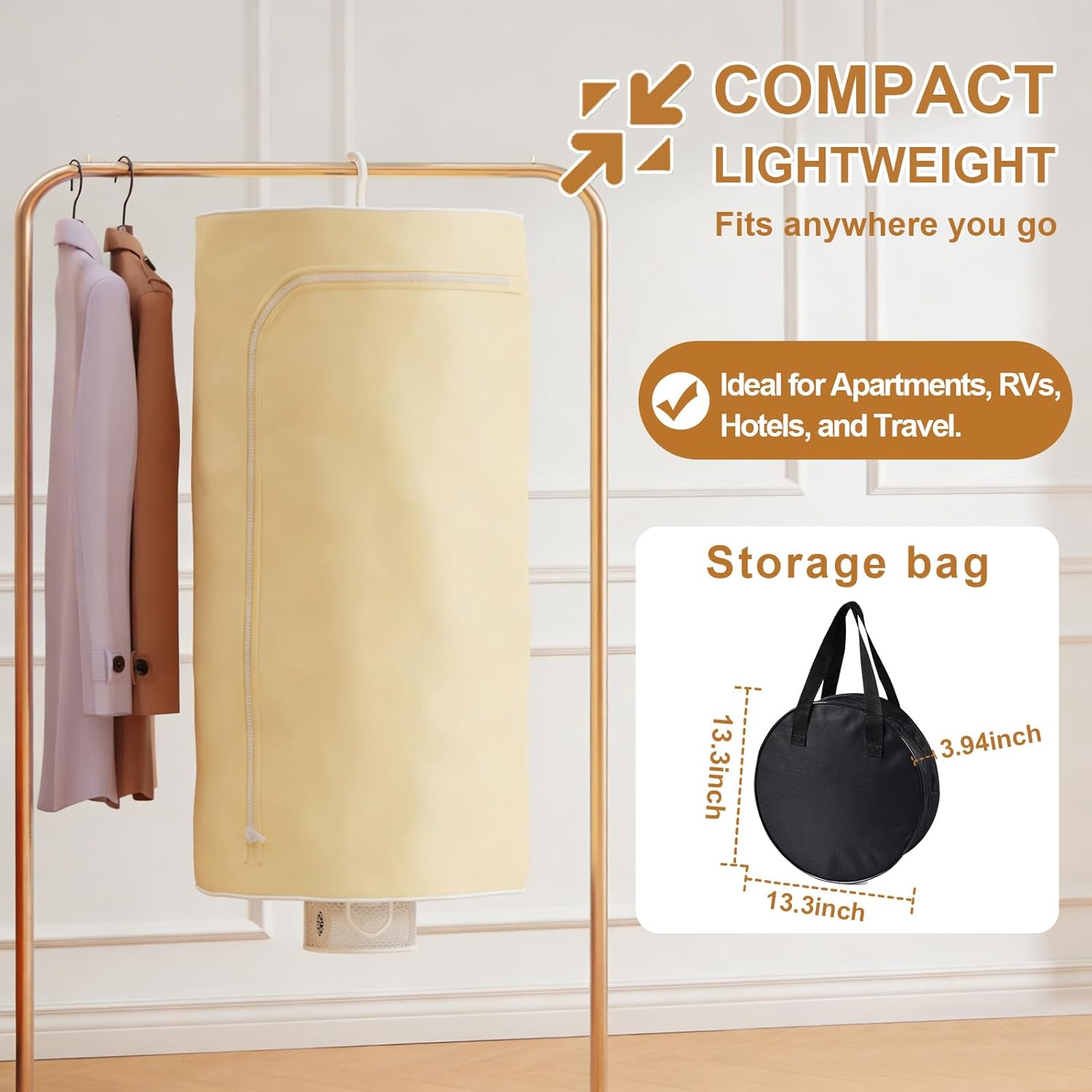 3-in-1 Multifunctional Portable Dryer for laundry Clothes Dryer, Boot Dryer, With Time Setting、Remote Control, Laundry, Apartments, RV, Travel, Low noise、Energy Saving