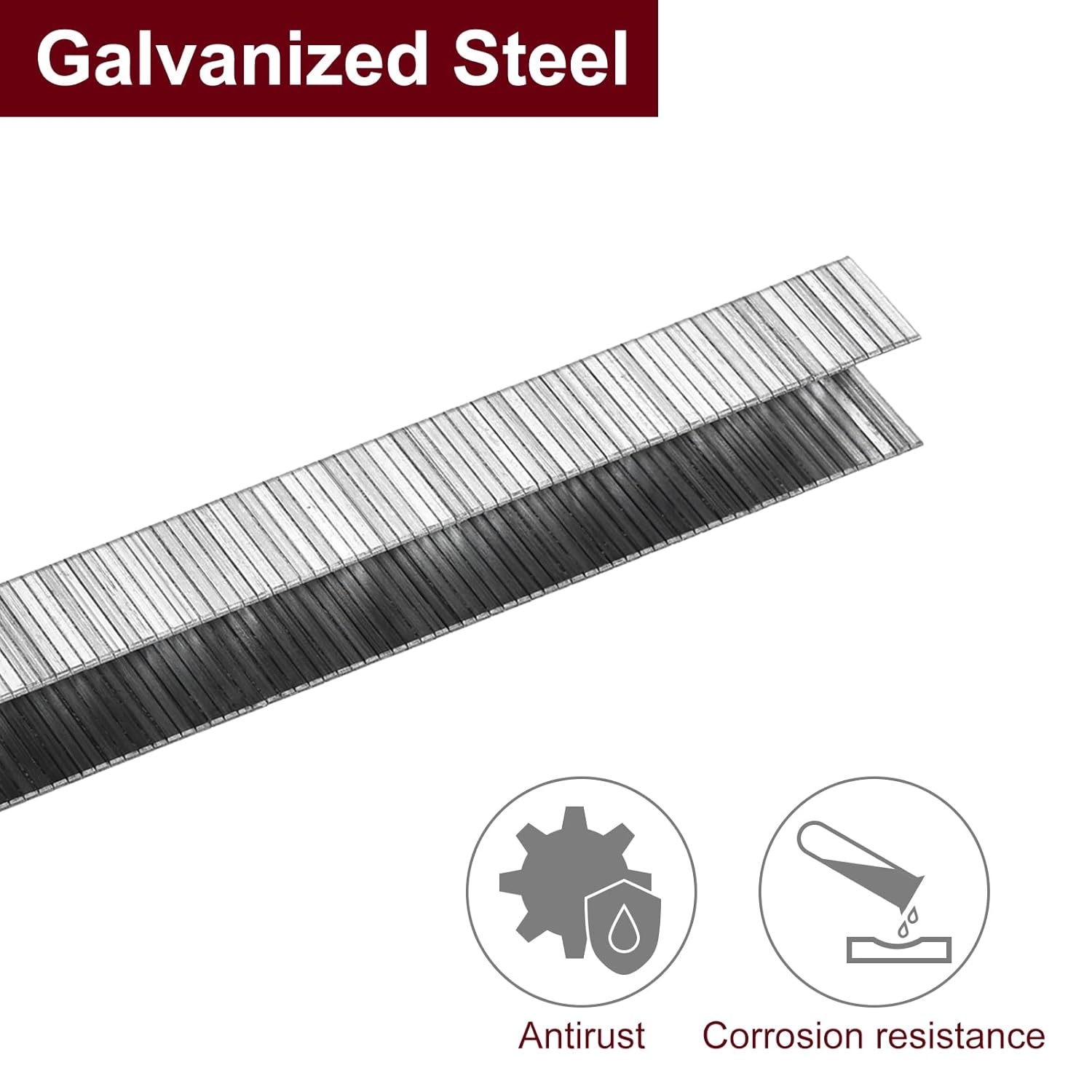 uxcell 20 Gauge Narrow Crown Staples 7/16" x1/2", 10000Pcs Galvanized Steel for Pneumatic, Electric Stapler, White