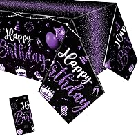 Vista 30 de Tudomro 1 mantel rectangular de plástico para decoración de fiesta de cumpleaños, para mujeres y hombres, suministros de fiesta de baby shower, 108