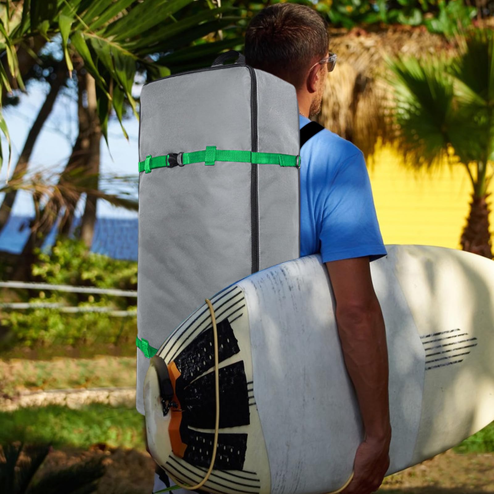 Borsa gonfiabile per paddle board,Borse per stand up paddle | Borsa per tavola da stand up paddle Oxford 600D - Zaino resistente con maniglia e cinghie regolabili, portaborse impermeabile per tavole d