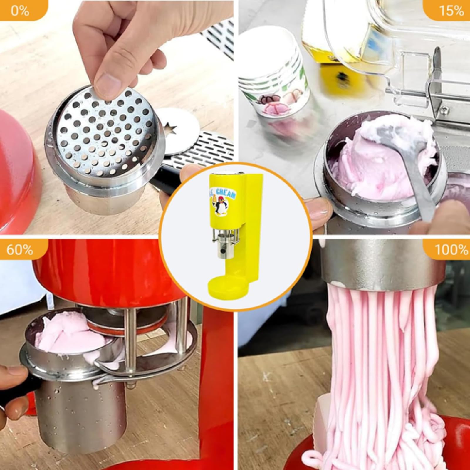 Machine à crème glacée à spaghetti, machine à fabriquer des formes de nouilles pour les magasins de crème glacée, les restaurants et les snack-bars