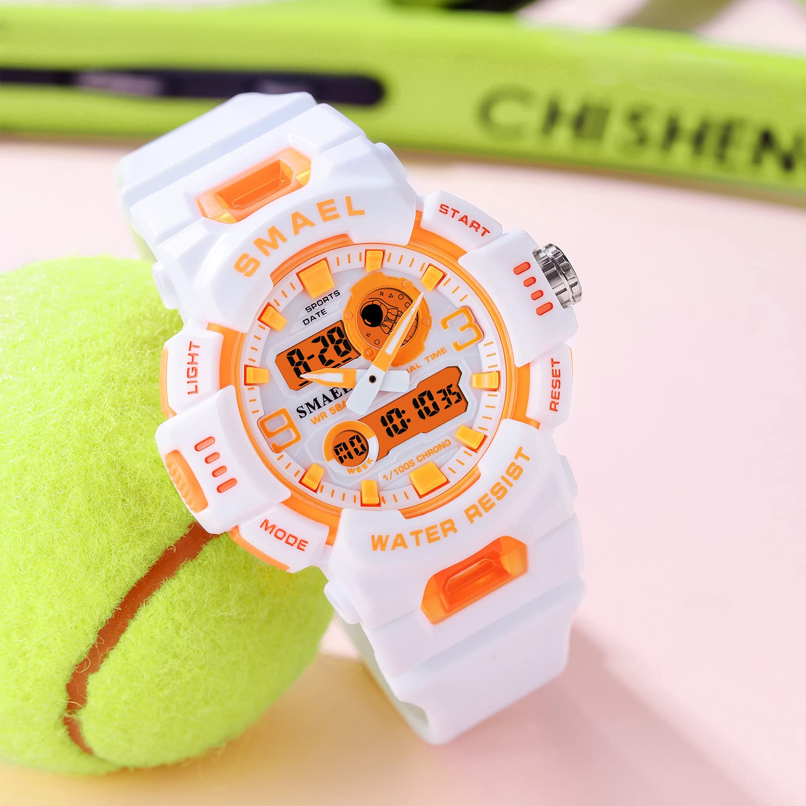 Reloj unisex analógico digital deportivo al aire libre, tácticas militares, multifunción, LED, electrónico, grande, impermeable, color caramelo, reloj de pulsera para estudiante