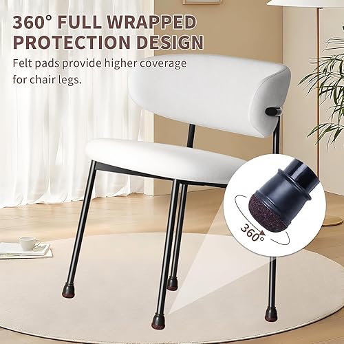Vista 11 de Ezprotekt 24 protectores cuadrados de suelo para patas de silla con fieltro, fieltro de silicona F para suelos de madera dura, tapas de patas