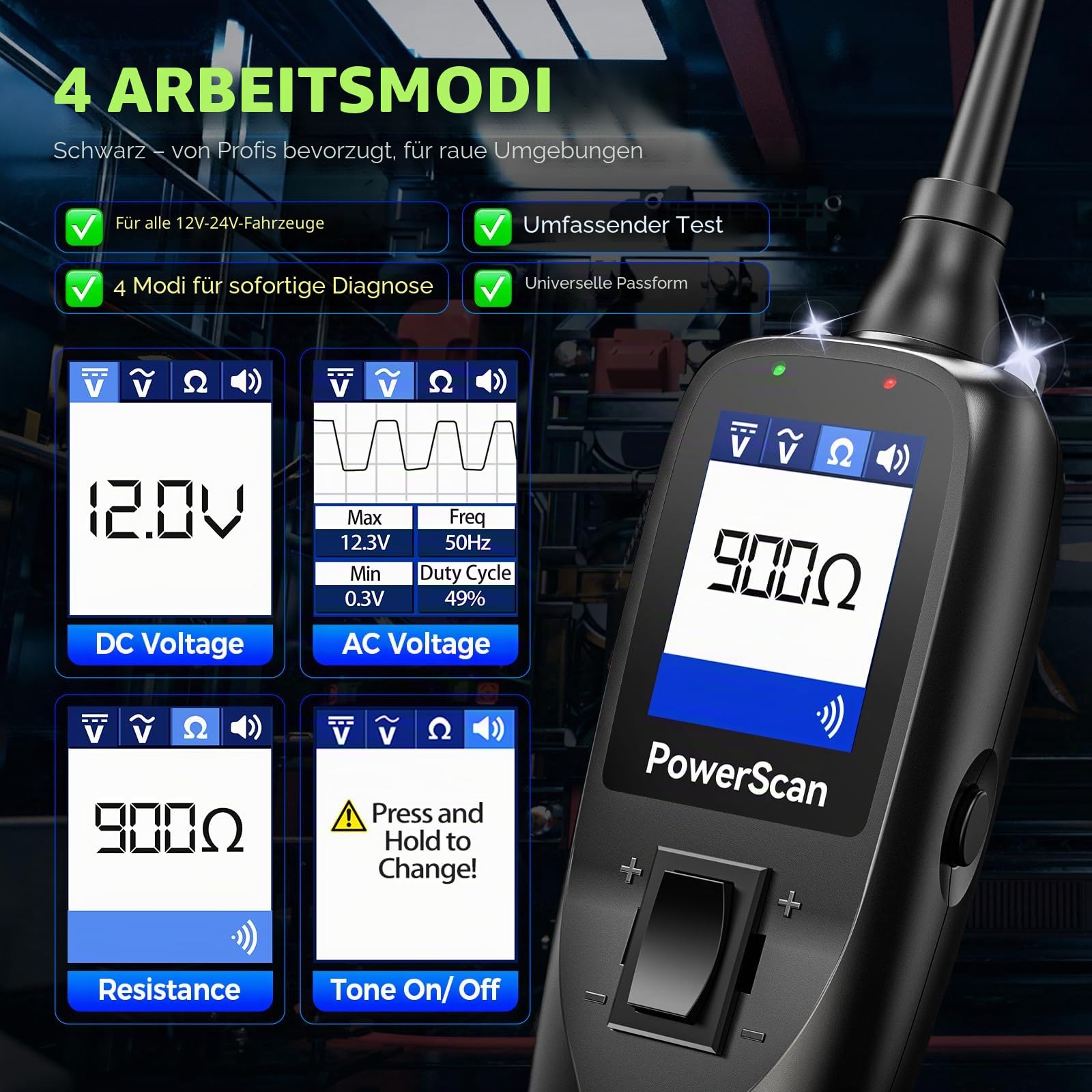 Autel® PowerScan PS100 Stromkreistester, 12V-24V Sonde für Schaltkreise