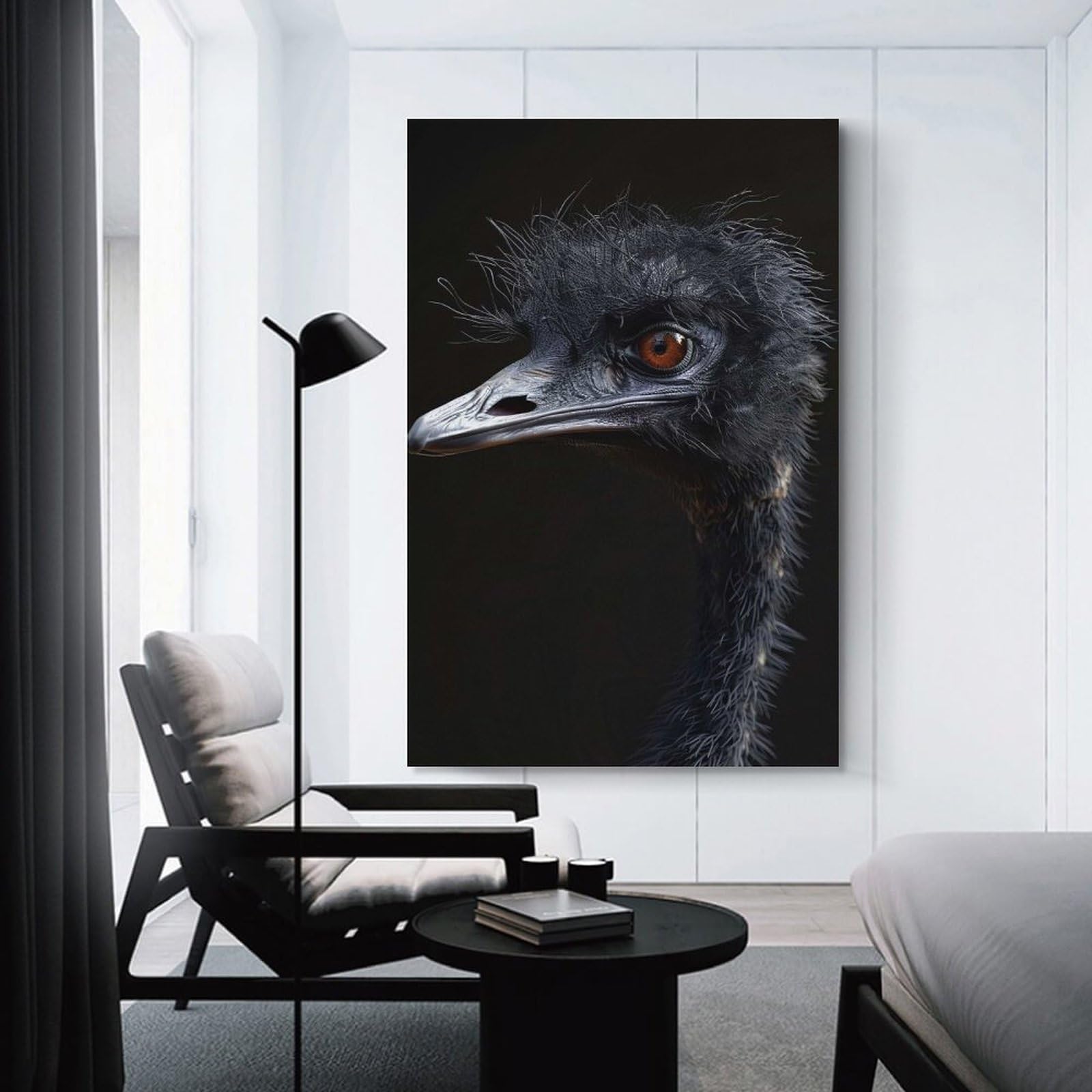 Junmoney Canvas Wall Decor Emu, 24x36inch(60x90cm), for Bedroom Decor, Cosy Corners Or Studios, Decorative Wall Art for Cosy Rooms