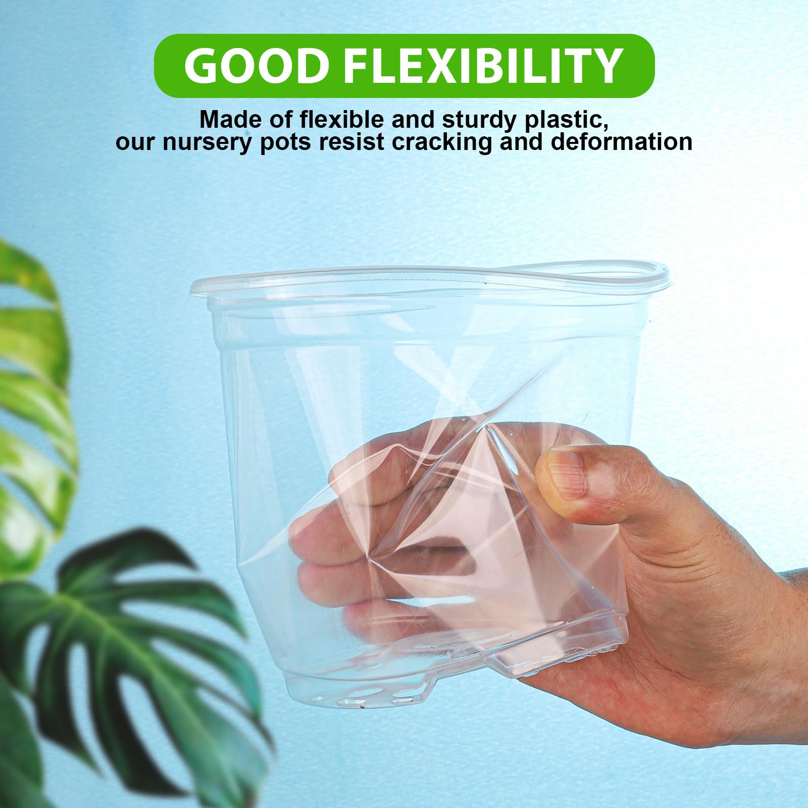 30 Vasi Per Orchidee Trasparenti Con Sottovasi - Set 9/10/13 Cm Con Fori Di Drenaggio Ed Etichette - 4