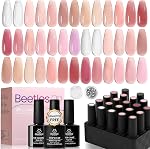 Beetles Jelly Gel Huile Polish ensemble 6 Couleurs Neutre Sheer Blanc laiteux Nu Rose Gel Polish Kit Translucide Trempage au large de Uv Nail Gel Dons de manucure Diy pour filles femmes