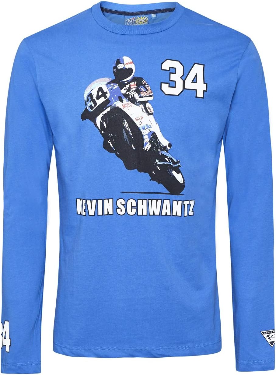 Kevin Schwantz T Shirt 3501 02 Longsleeve Bike MotoGP 34 Blue