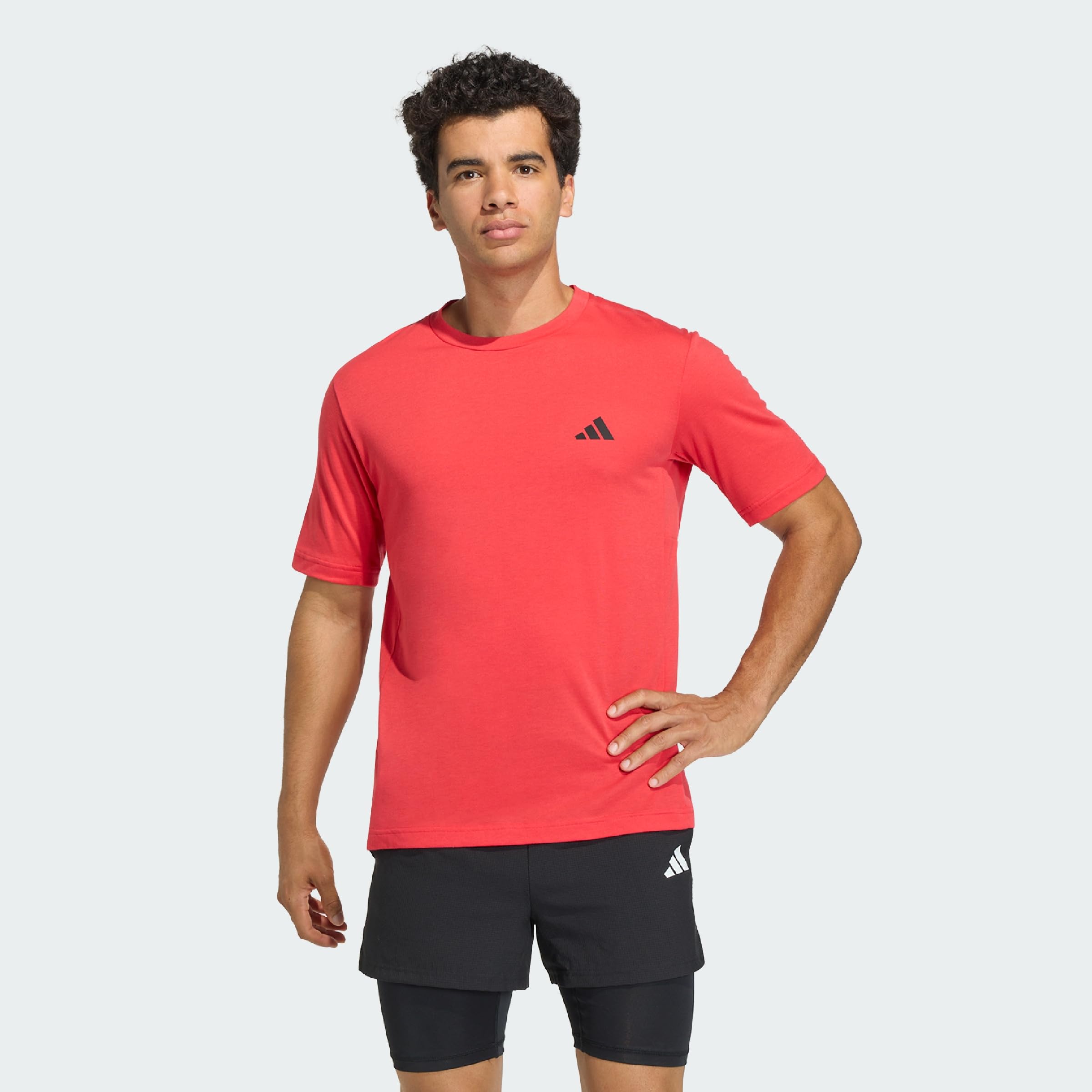 adidas Men's Workout Essentials FEELREADY T-Shirt, Pure Ruby, L