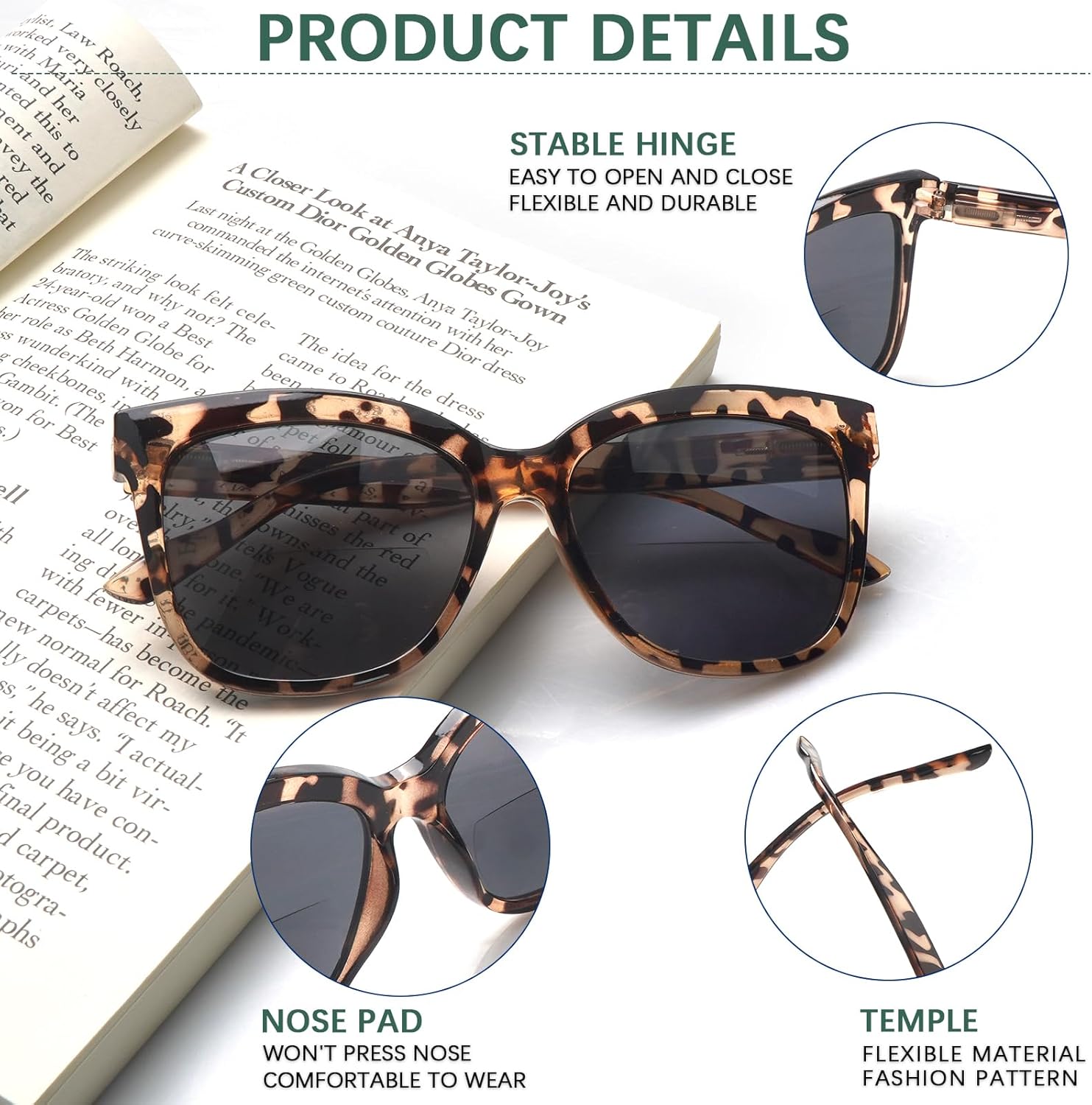 4 Pack Bifocal Reading Glasses Outdoor Sunglasses Fashion Bifocal Sun Readers for Women Men UV400 Eyewear - Image 3