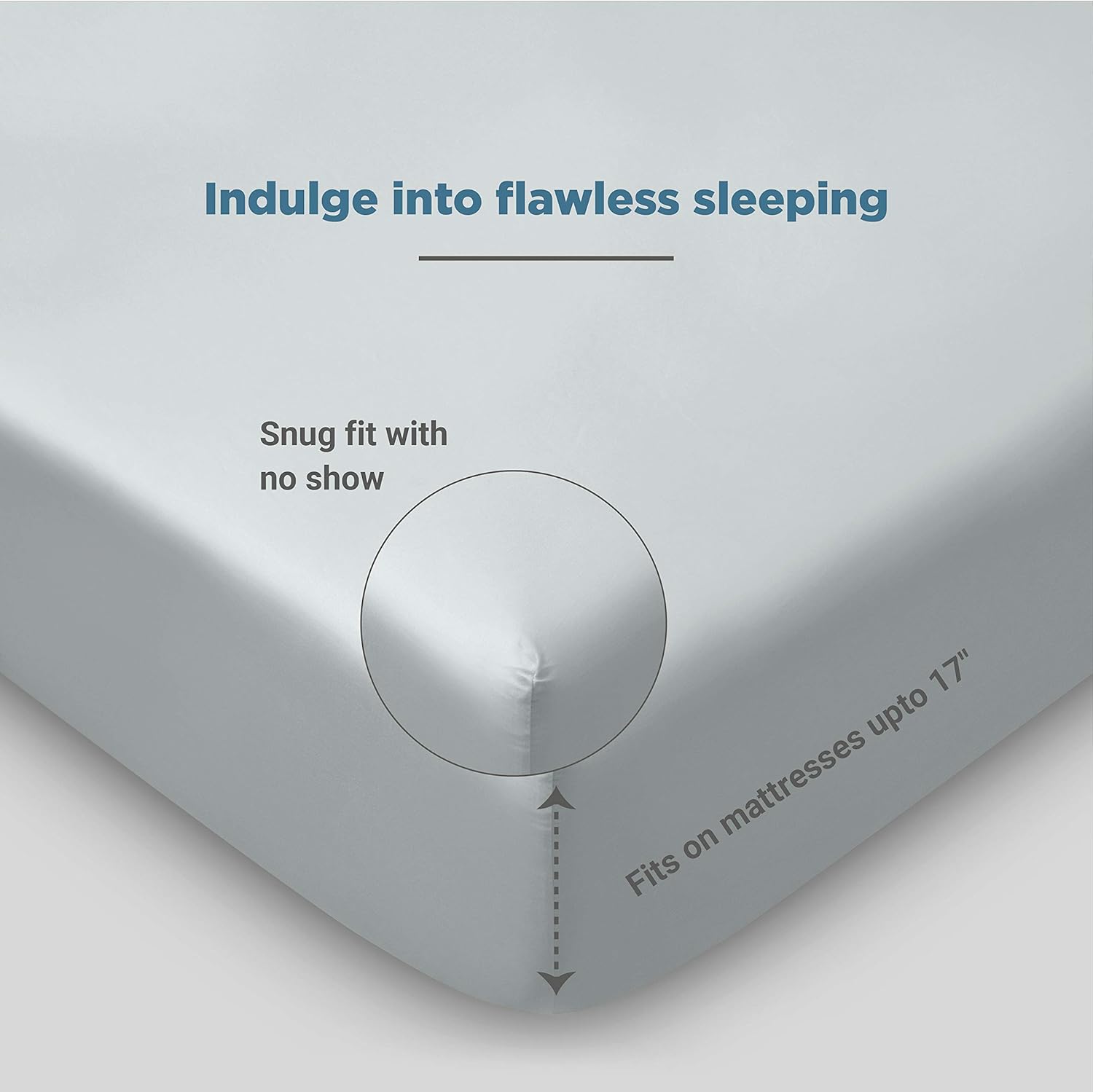 Fabdreams 100% Organic Cotton Percale Weave Queen Size Fitted Sheet | 300 Thread Count | GOTS Certified | Long Staple Cotton | Cool Crisp Breathable | Fits Upto 17" Deep Pocket | Ivory