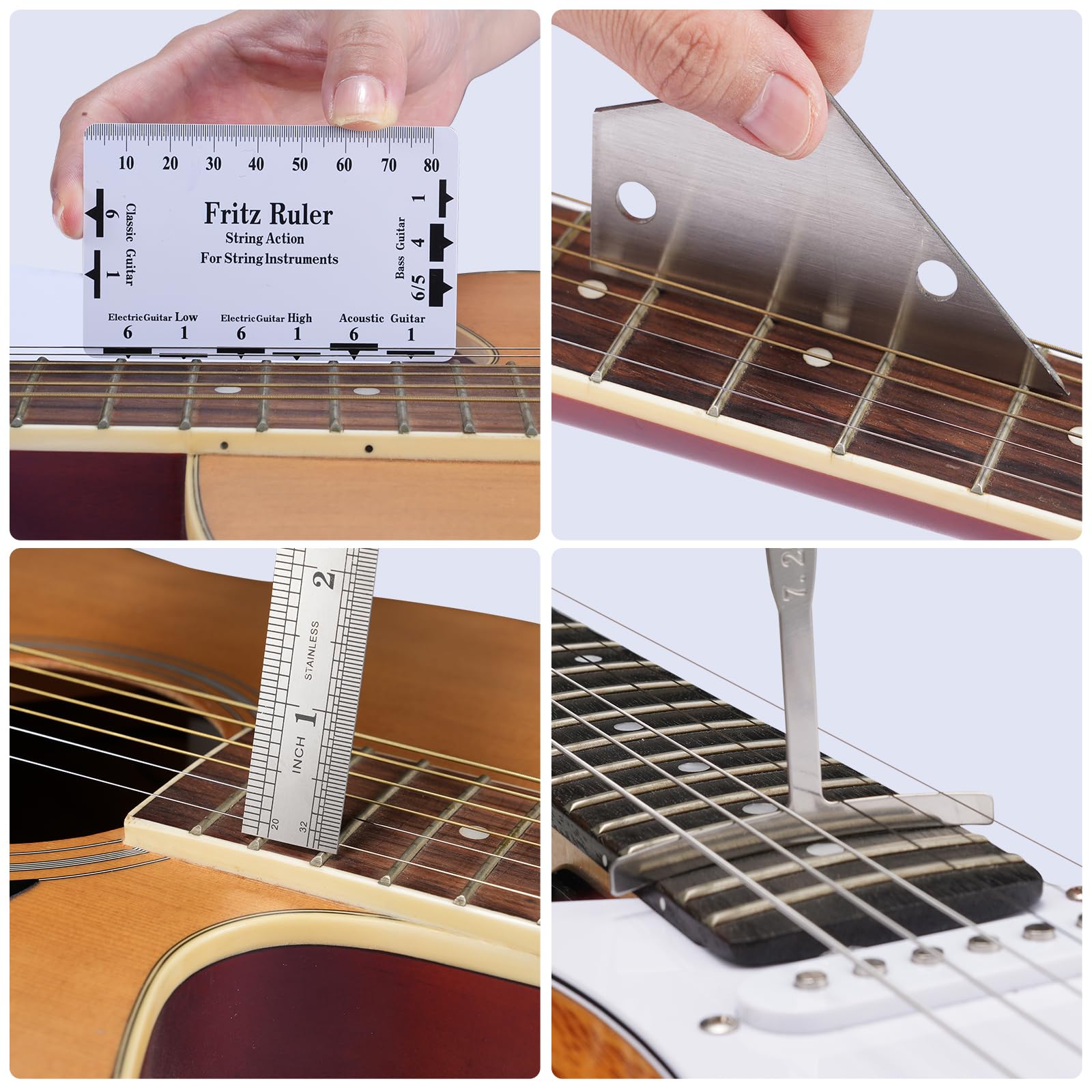 LEKATO Kit Herramientas Reparación de Guitarra, 25 Piezas Herramientas Mantenimiento de Guitarra, Kit de Limpieza con Cortadora Enrollador de Cuerdas, Guitar Tools para Ukelele Guitarra