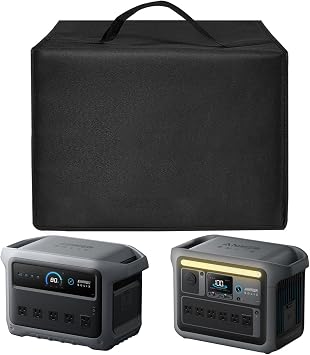 Solar Generator Cover Heavy Duty Waterproof Anti-static Nylon Covers Case for Anker SOLIX C1000 Gen 2/SOLIX C1000 Portable Power Station, Essential Home Battery Cover for Home and Camping UseBlack