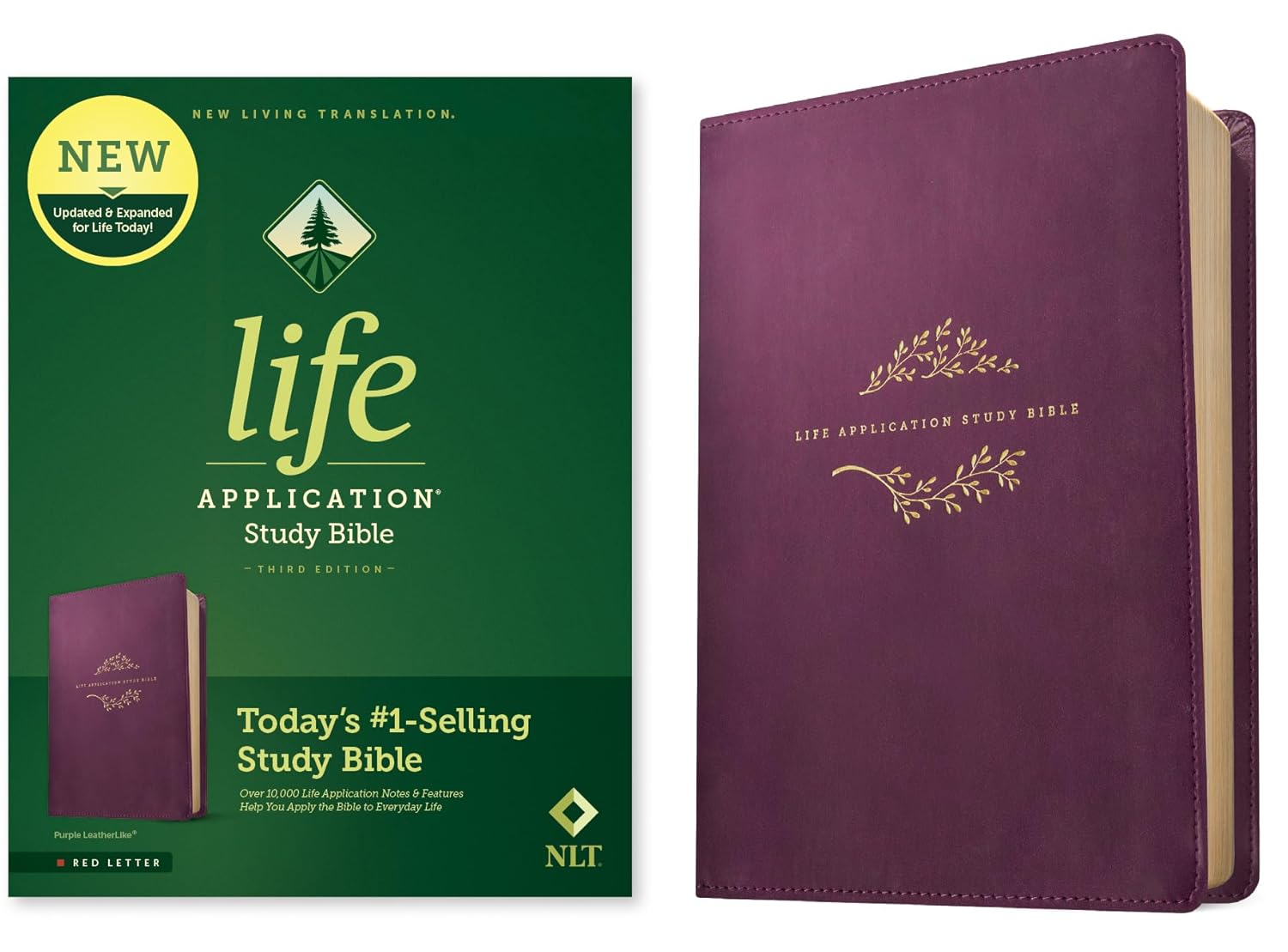NLT Life Application Study Bible, Third Edition (LeatherLike, Purple)