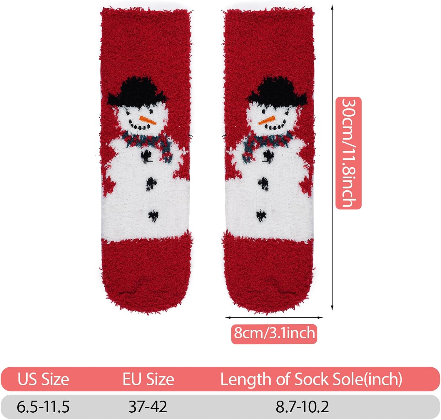 Nydotd 5 Pairs Christmas Fuzzy Socks for Women Girls Winter Cozy Fluffy Soft Winter Warm Sock for Gifts Thick Xmas Holiday Socks - Image 3