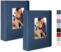Vista 59 de Álbum de fotos de 8 x 10 pulgadas, paquete de 2 libros de fotos de lino, álbum de 26 páginas con capacidad para 52 fotos, carpeta de presentación