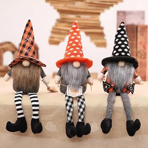 Paquete de 3 gnomos de felpa de Halloween de granja de gnomos de felpa para decoración del hogar Cover