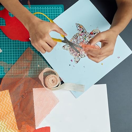 Miniatura 3 de Paquete de 4 tijeras de bucle adaptativas, tijeras de bucle colorido, tijeras de corte adaptativo de 8 pulgadas para necesidades especiales, niños y