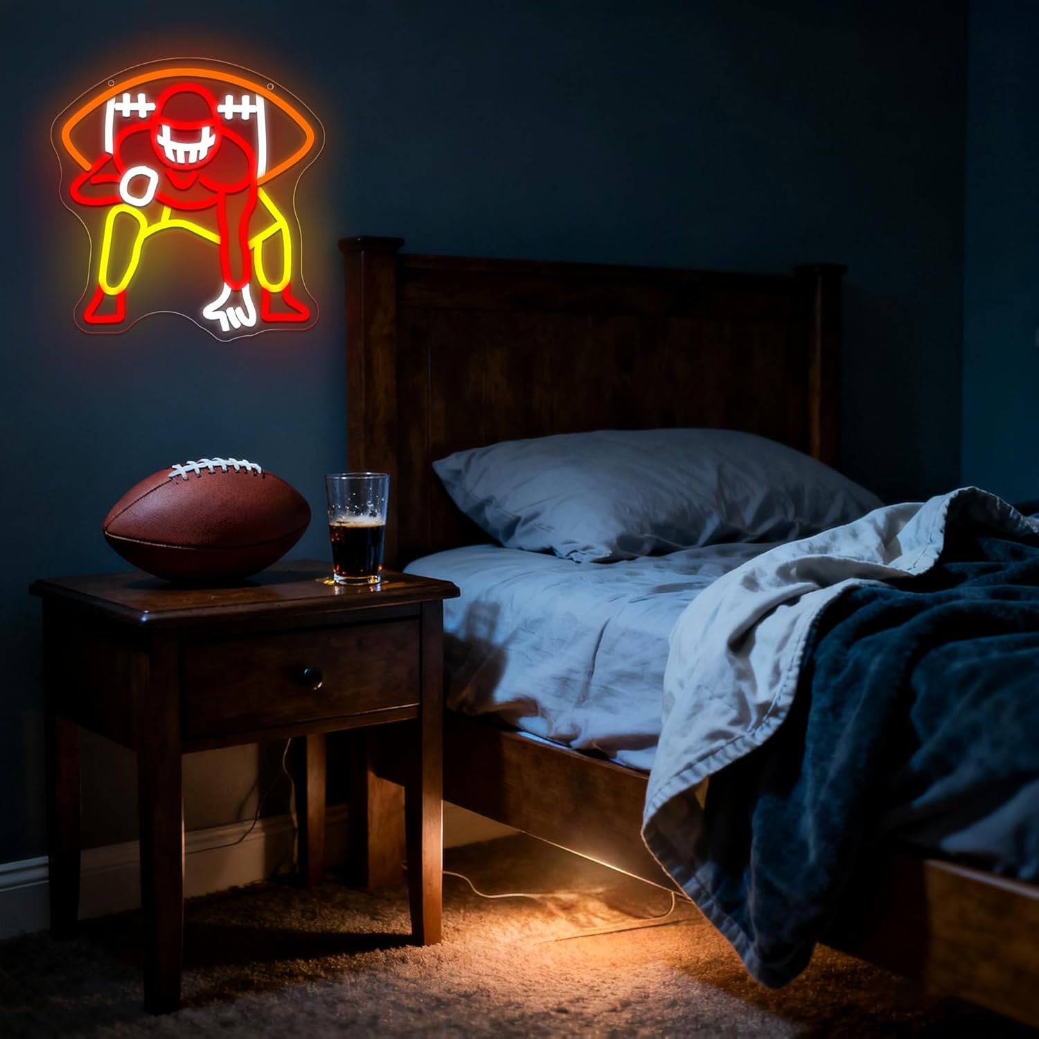 Football Player Neon Sign for Wall Decor Dimmable Football Neon Light for Man Cave LED Light Up Sports Sign for College Club Court Shop Living Room Athletes Lovers Gift Art Size11.8 * 11.2In(WZCP284) - Image 6