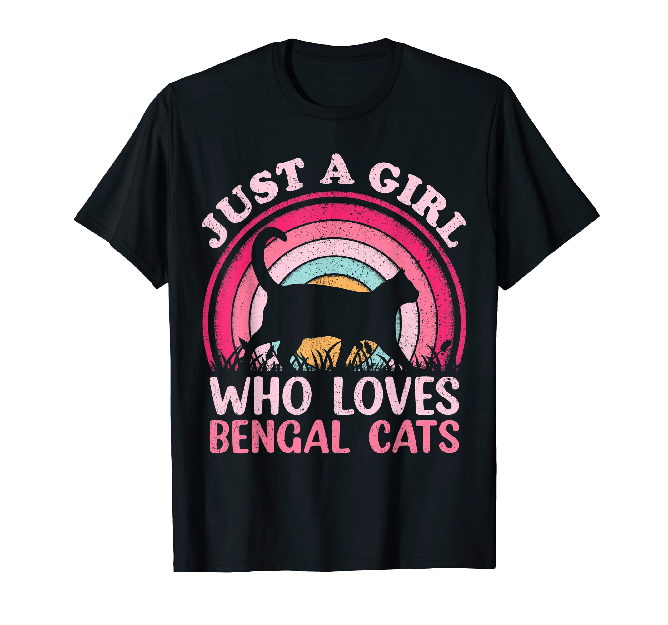 Vintage Retro Bengal Cat Just A Girl Who Loves Bengal Cats T-Shirt