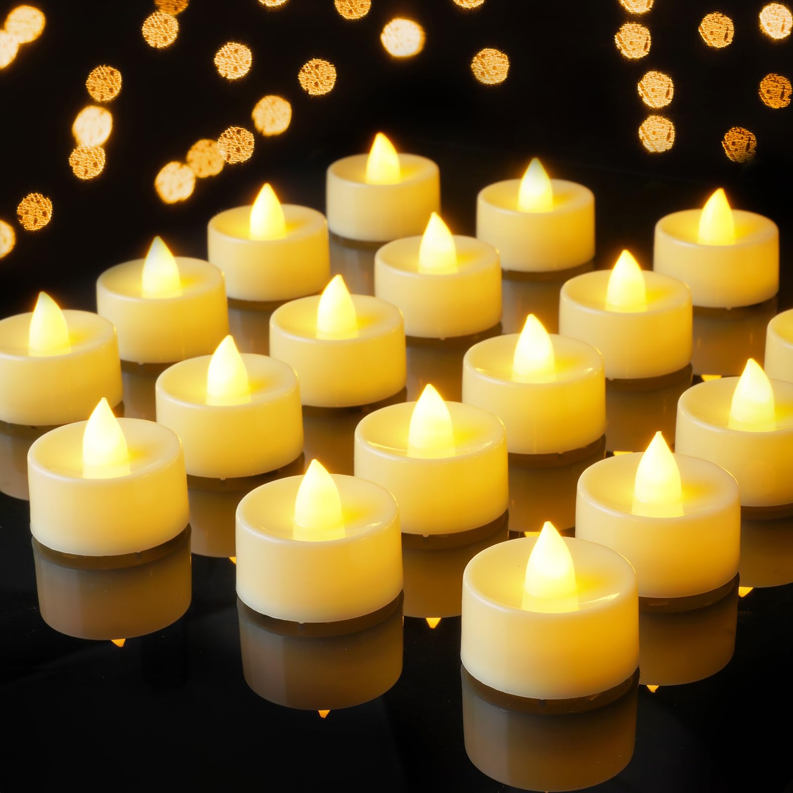 AMAGIC 50 Pack LED Flameless Candle Tea Lights, Fake Candle, Battery Operated Elecreic for Mother's Day, Christmas, Holiday,Wedding, Birthday, Father's Day, Christmas