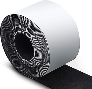 1Pcs Self Adhesive Felt Tape - Furniture Felt Strips with Strong Adhesive Backing, Felt Pads Floor Protectors for Chair Legs Hardwood Floors 1.96 Inch x 14.7 Feet Black