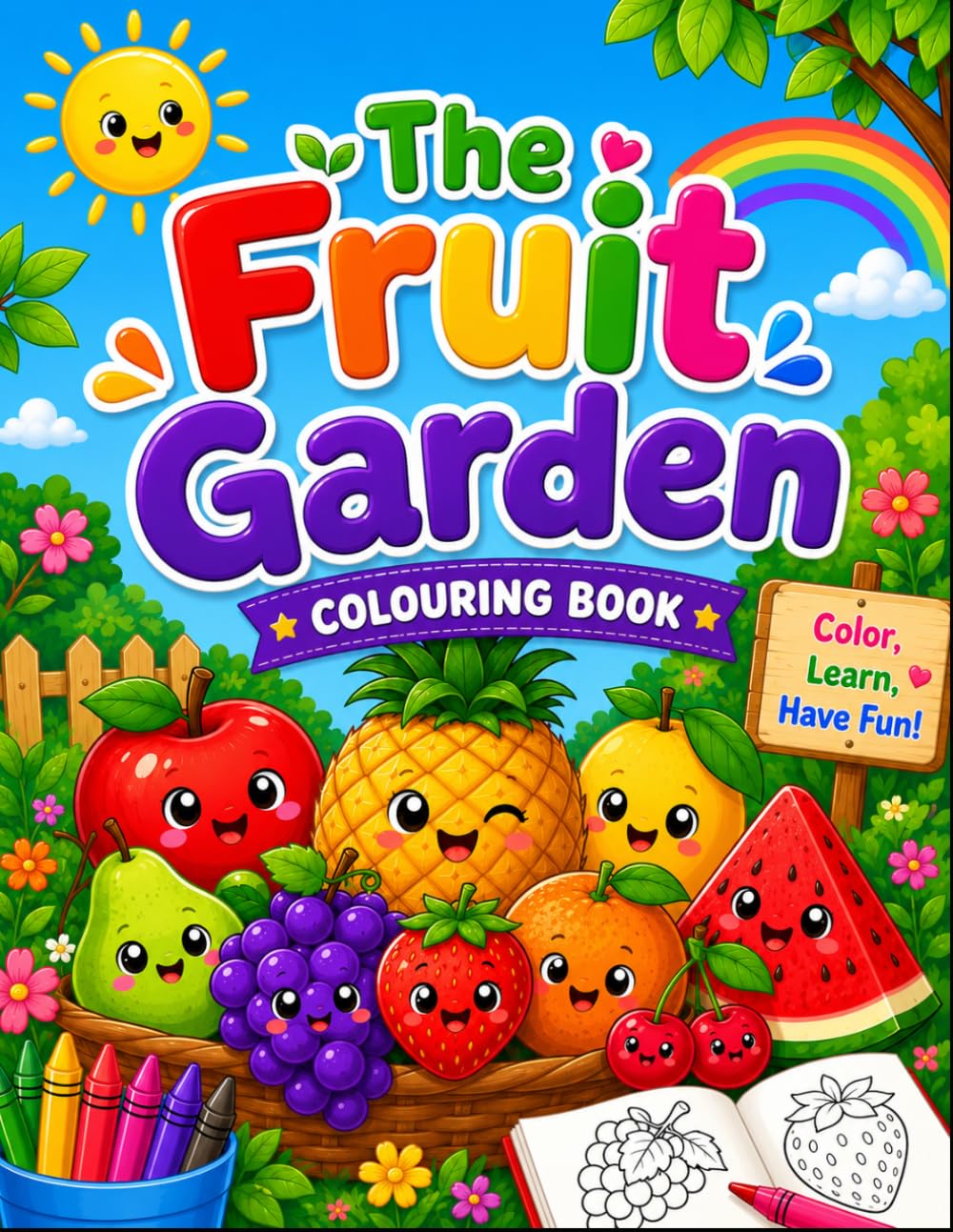 My Little Fruits Garden Coloring Book: Fun and Easy Fruit Coloring Pages with Big Simple Designs for Toddlers & Preschoolers