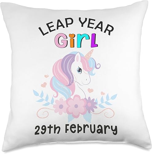 Miniatura 5 de Almohada de unicornio de cumpleaños para niña del año bisiesto 29 de febrero