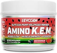 Vista 13 de Evogen Amino K.E.M. - Volumizador de Bomba en Polvo EAA y BCAA Suplemento de Aminoácidos BCAA para Flujo Sanguíneo, Crecimiento Muscular e