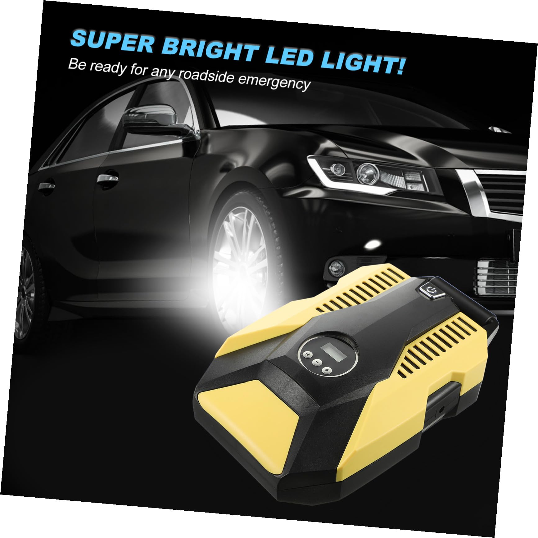 Inflador Neumáticos Digital Cilindros Portátil con Manómetro Pantalla LED Apagado Automático para Coches Seguridad y Precisión Presión de Ruedas