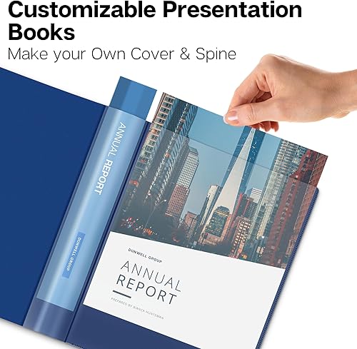 Miniatura 3 de Dunwell Carpeta con fundas de plástico de 12 bolsillos (paquete de 2, azul) - Libro de presentación, carpeta de cartera de 8.5 x 11 con protectores