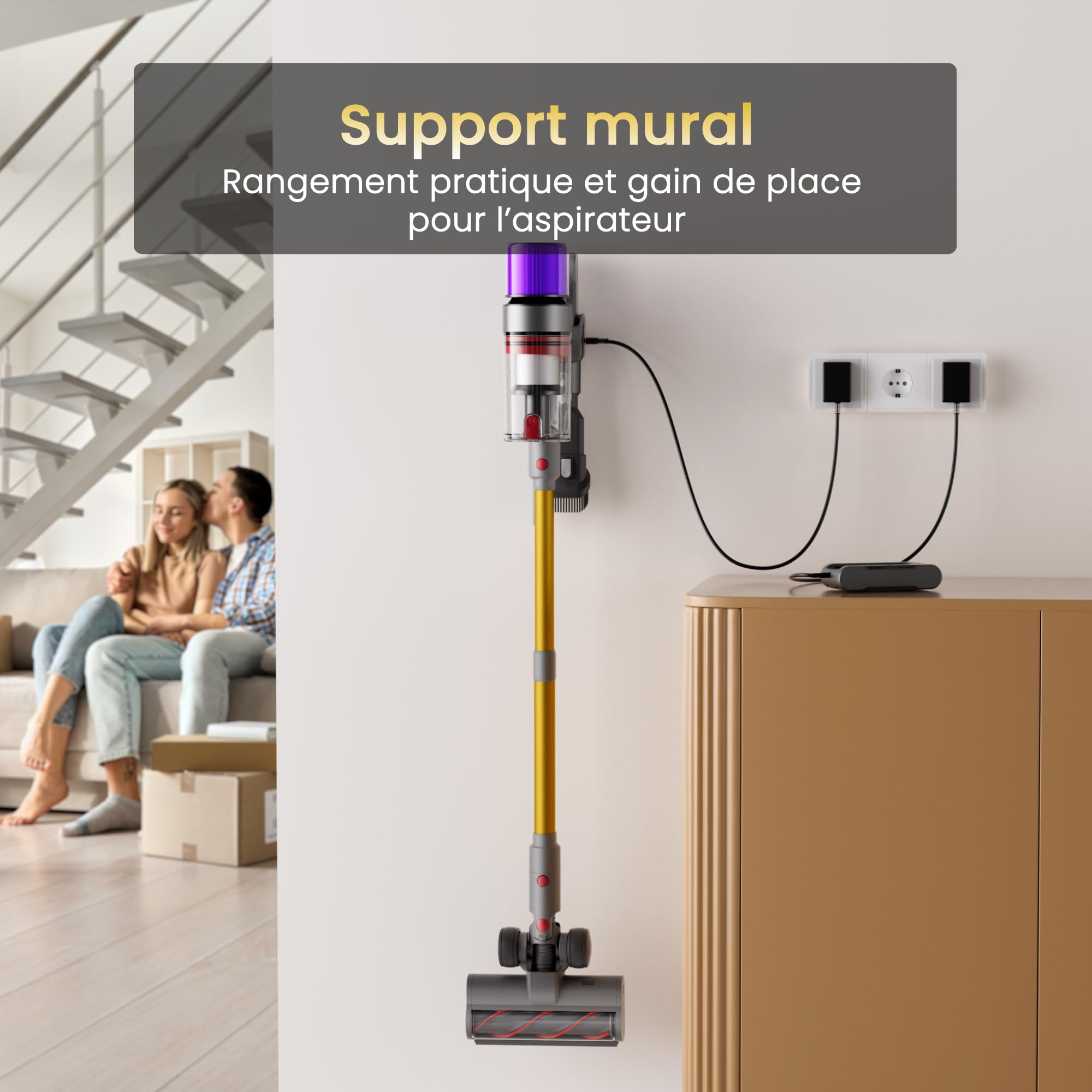 X7 Aspirateur sans Fil avec Station Murale, 55 kPa, 600 W, 80 Min