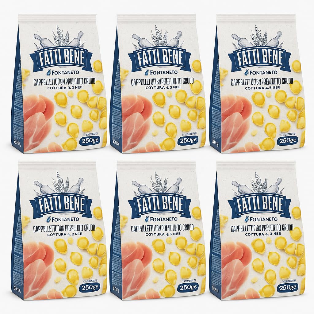Fatti Bene Cappelletti Freschi 250g Ripieni Al Prosciutto Crudo – Pasta Ripiena Italiana Di Alta Qualità, Gusto Autentico E Artigianale – Confezione Multipla Da 6 O 12 Pezzi (6)